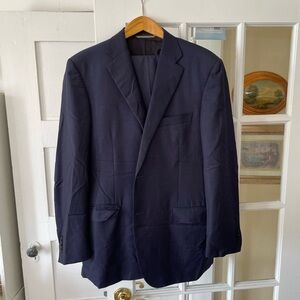 Canali Navy with subtle stripes Suit Size 56Italian 46 U.S.